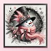 Snowman-Partial 11CT Stamped Cross Stitch Bead Embroidery 36*36cm/14.17*14.17in