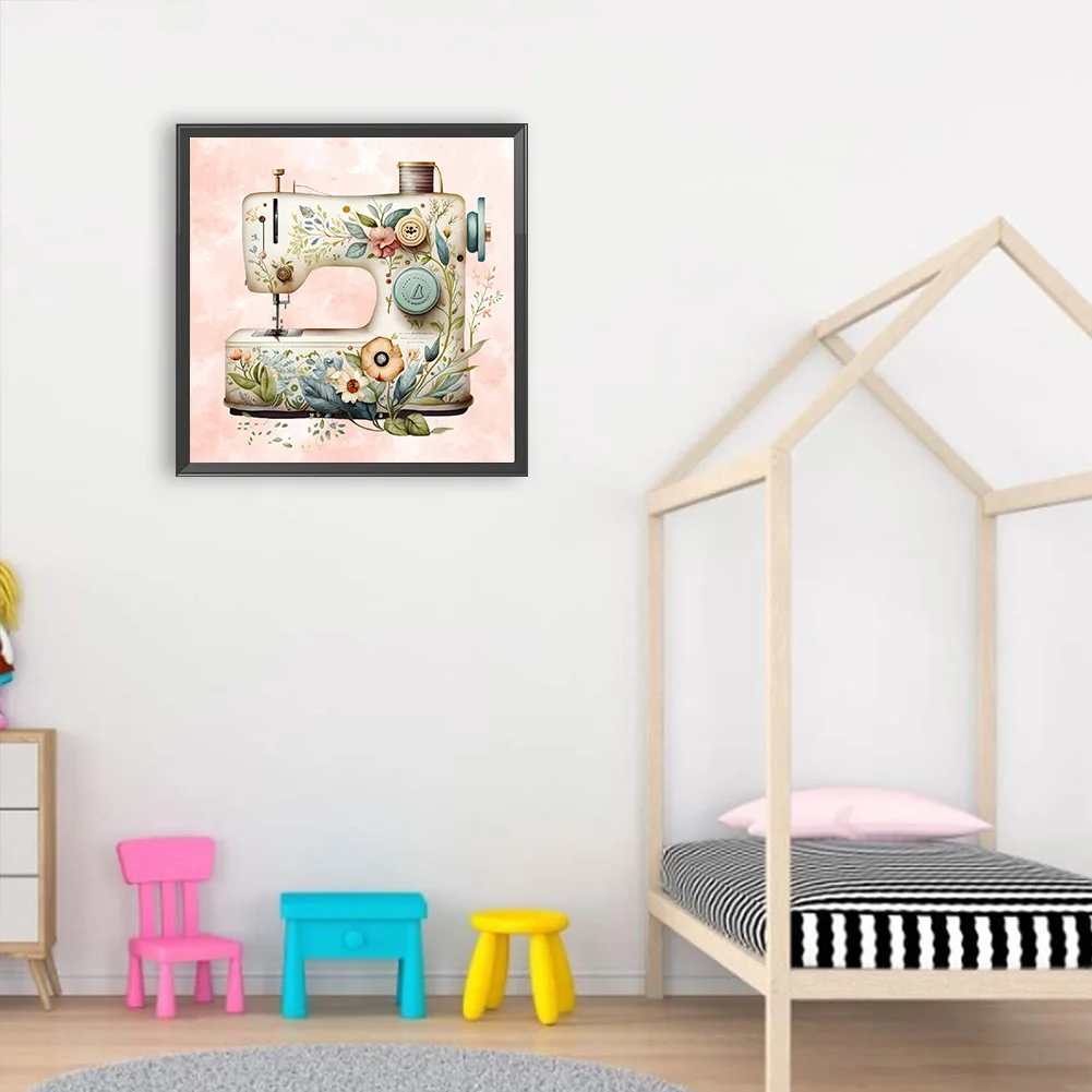 Full Round Diamond Painting 30*30cm - Sewing Machine