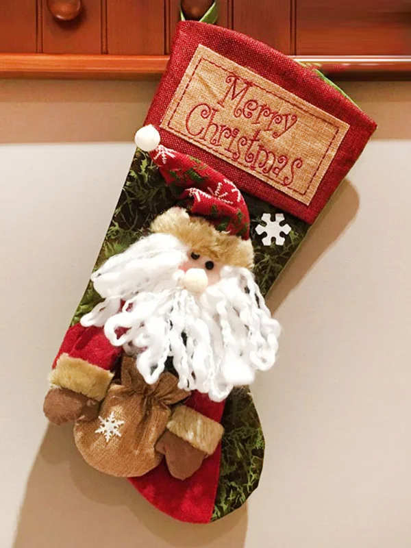 Santa Claus Snowman Socks Christmas Gifts Bag