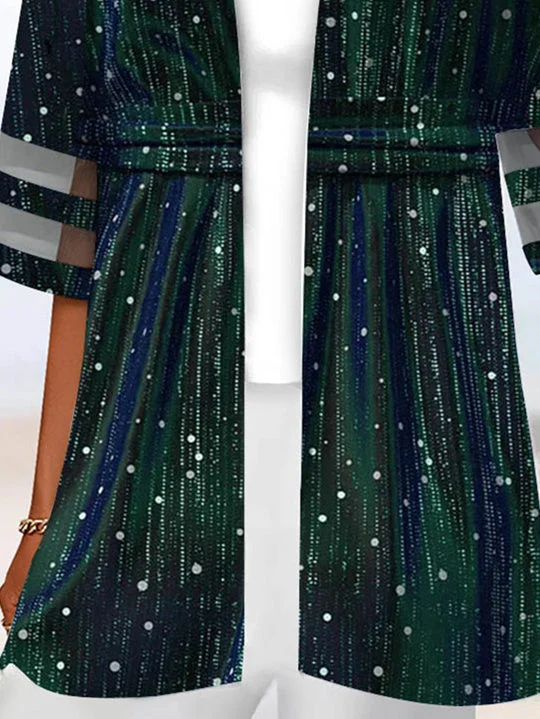 Women Half Sleeve Scoop Neck Polka Dot Printed Graphic Two-Pieced Tops