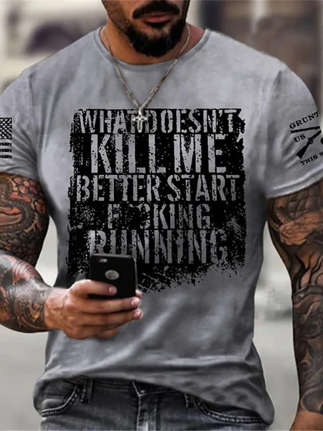 Men's T-Shirt 3D Print Short Sleeve Casual Tops