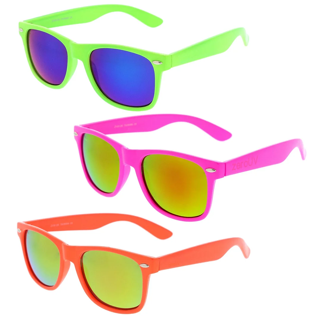 Retro Large Square Colored Mirror Lens Horn Rimmed glasses 55mm