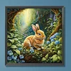 Diamond Painting-DIY Full Round Drill Bunny in the Forest