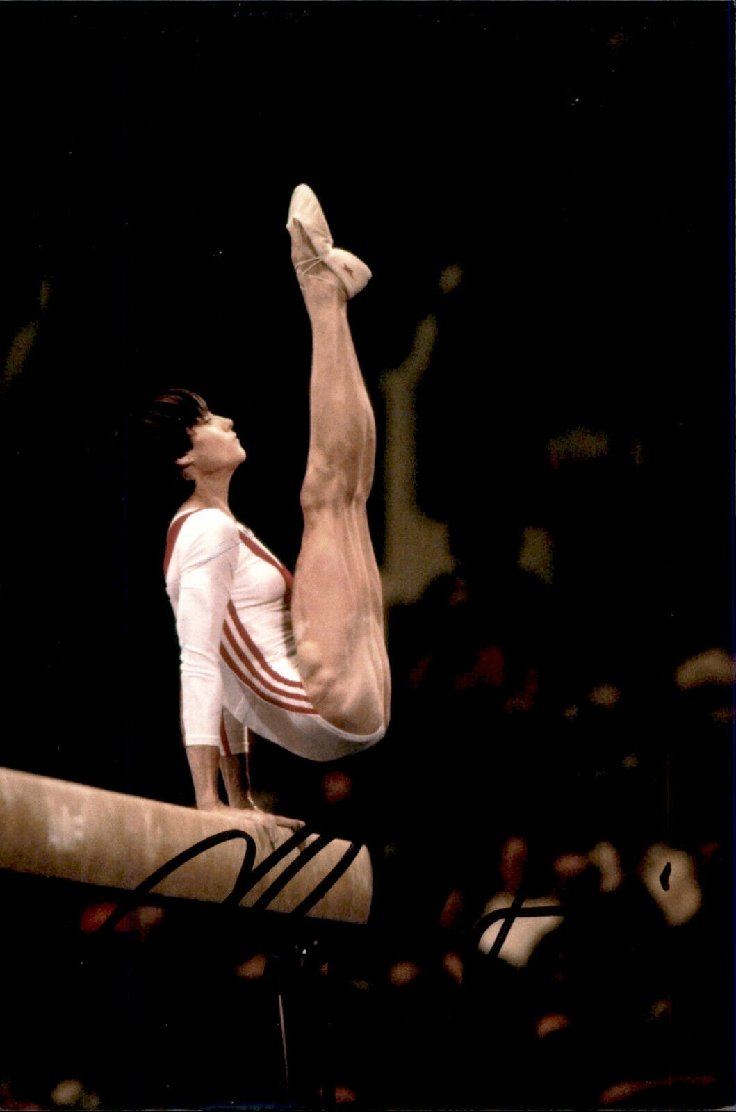 Nadia Comaneci SIGNED 4x6 Photo Poster painting OLYMPIC GOLD MEDLAITS GYMNASTICS PERFECT 10 #7