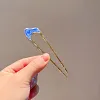 6PCS Elegant U Shape Oil Drip Metallic Hairpin