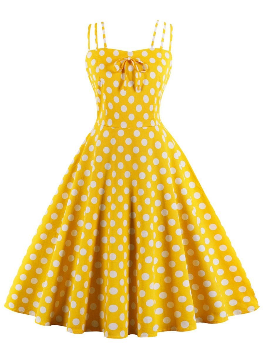 1950s Dress Polka Dot Vintage Style Slip Dress