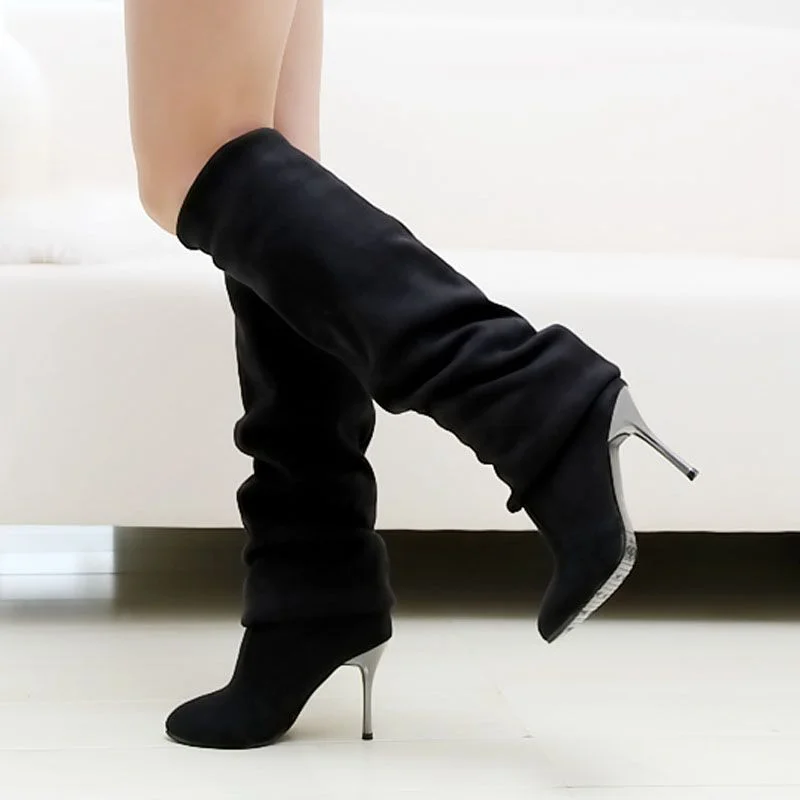 Women's sexy pointed toe women's shoes stiletto over the knee slender long women's boots Novameme