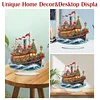(US Local)Xmas Sailboat DIY Table Top Diamond Painting Desktop Ornaments Kit