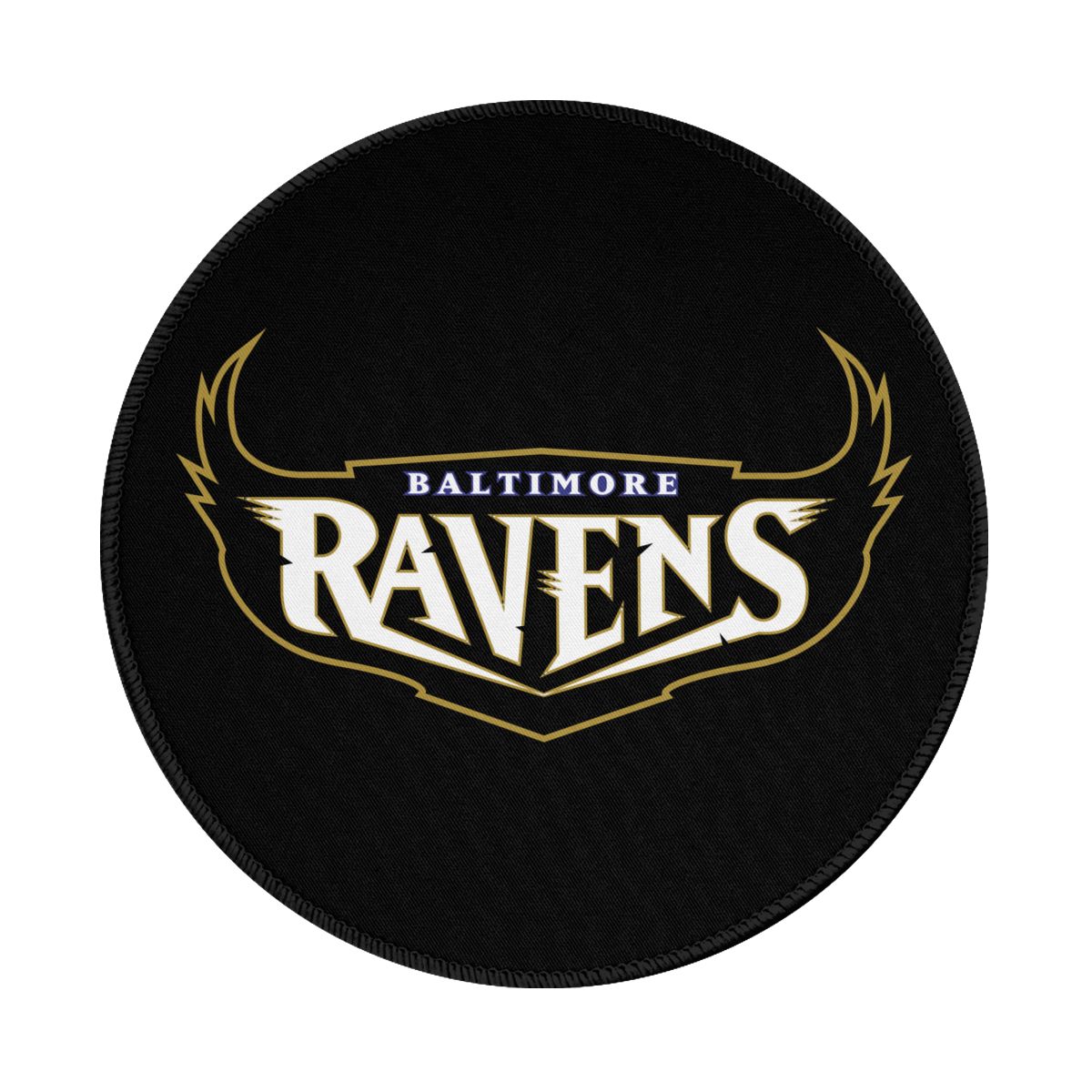 Baltimore Ravens Black Logo Round Non-Slip Thick Rubber Modern Gaming Mousepad