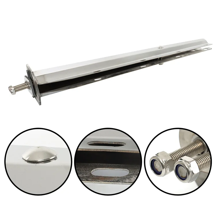 SEBLAFF Tapered Stainless Steel Mud Flap Hanger 30 in Length 1 1/8 in Bolt Spacing Replacement for Semi Truck