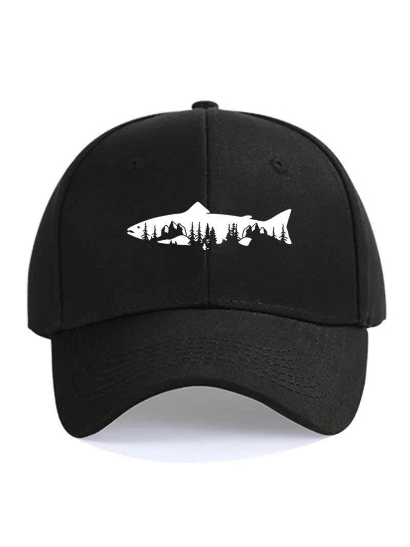 Forest Fish Printed Casual Baseball Cap in  mildstyles