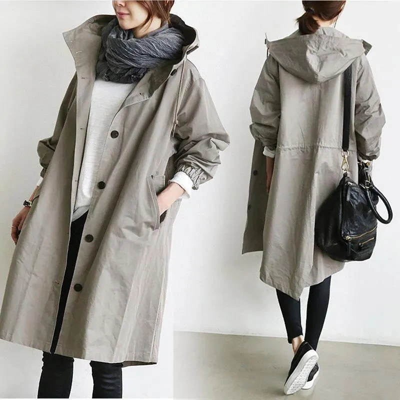 Brownm Autumn Windbreaker Mid-length Small Temperament Waist-controlled Women's Woolen Coats