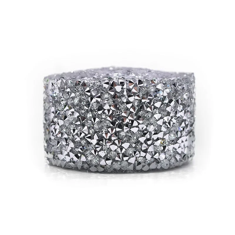 1 Yard Sewing Trim Crystal Motif Strass Hot Fix Rhinestone Tape Applicator Ribbon Applique For Dress Cloth Decor Crafts