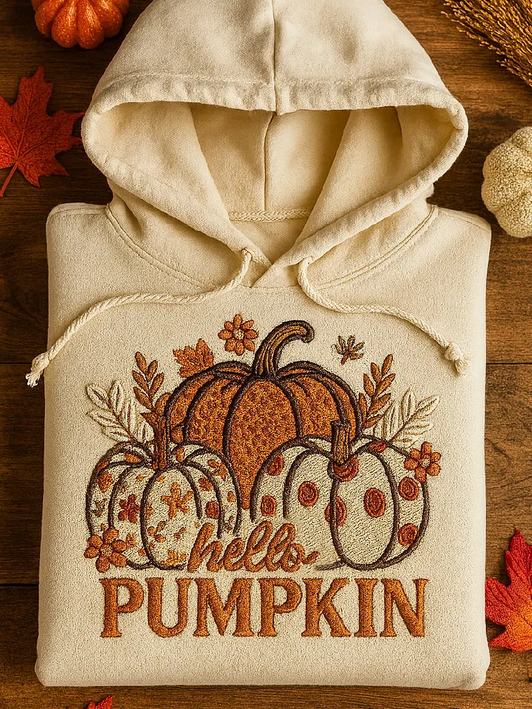 Women's Autumn Pumpkin Print Sweatshirt 