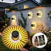 Solar Powered Deck Step Stair Lights Mandalas Theme Waterproof Fence Light Decorative Mandalas Lights for Garden Post Patio Backyard Yard Decor