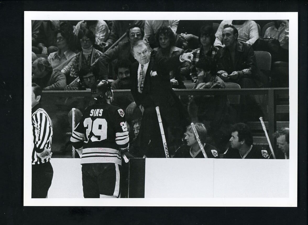 Don Cherry & Al Sims circa 1970's Original Photo Poster painting Boston Bruins