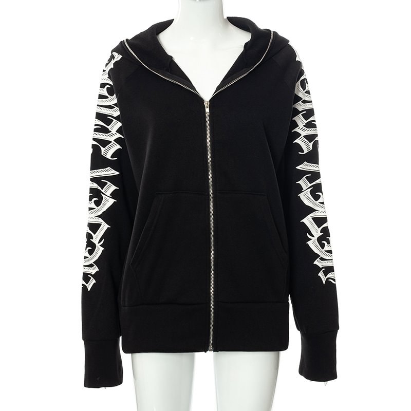 Fashion Women's Wear Autumn Letter Printing Ke Peng Hooded Long Sleeve Sweater Hoodies