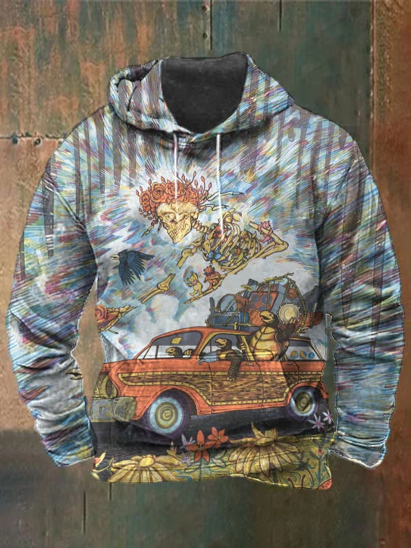 Unisex Skull Bear Print Heavyweight Hoodies