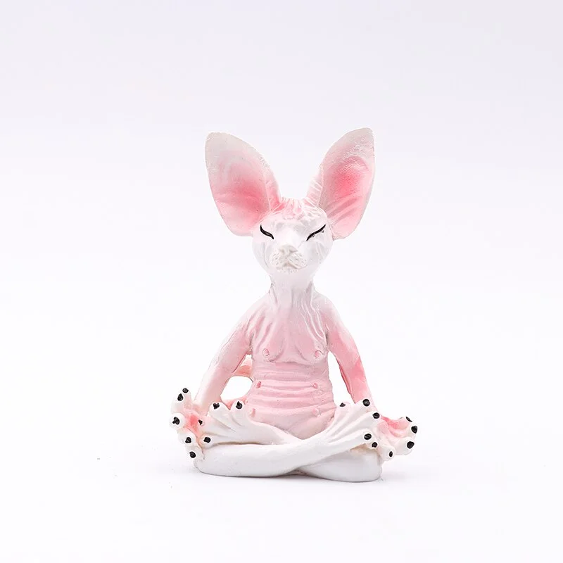 Sphinx Whimsical Buddha Cat Figurine Sphinx Meditation Cat Meditate Art Sculptures Outdoor Garden Statues Figurines  Статуэтки