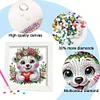 5D DIY Partial Special Shaped Drill Diamond Painting Kit Bear Decor With Frame Kit 18x18cm