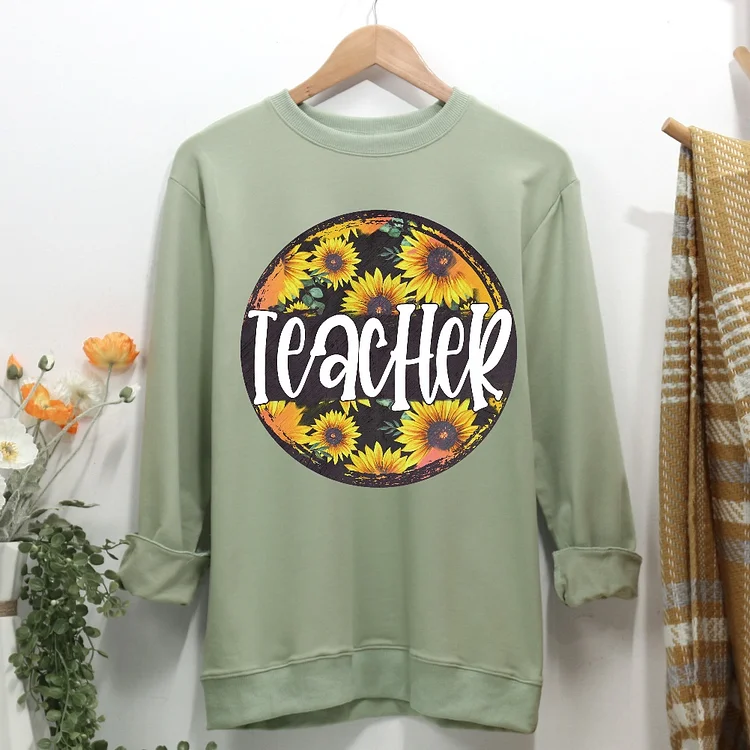 Teacher sunflower Women Casual Sweatshirt