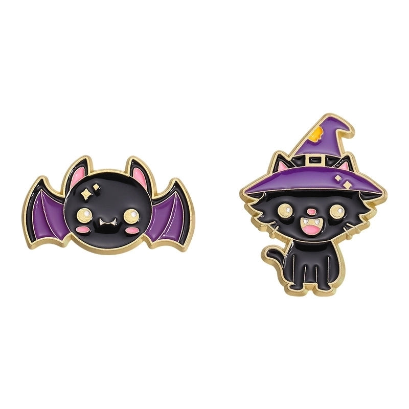 Cartoon Style Cute Cowboy Style Animal Bat Skull Alloy Stamping Stoving Varnish Women’s Brooches