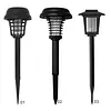 Solar-powered Solar Dual-Mode Garden Zapper IPX4 Waterproof Outdoor Garden Insect Killer Lamp Mosquito Repellent Zappers for Moths Gnats Flies Small Flying Insect Gnat