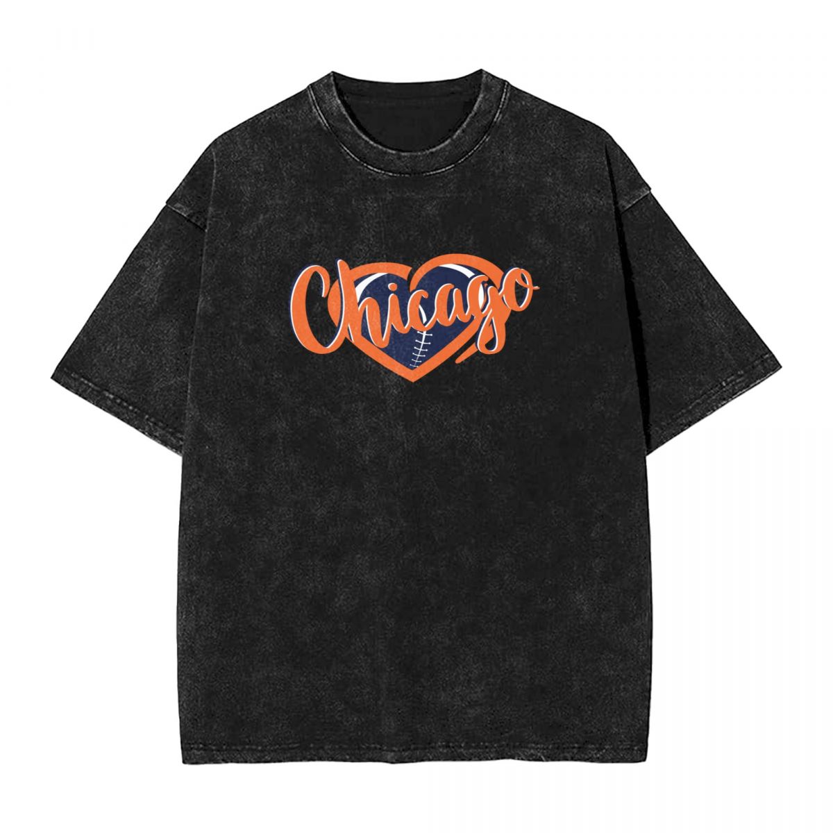 Chicago Bears On Hearts Ball Vintage Oversized T-Shirt Men's