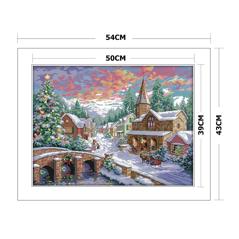 14ct Stamped Cross Stitch - Snow Scenery(54*43cm)