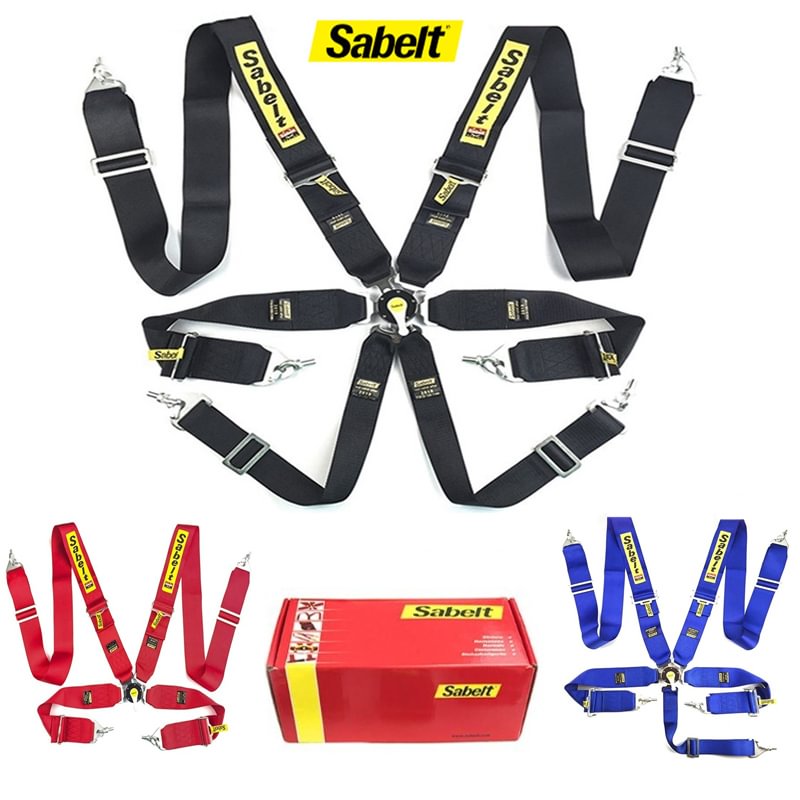  Sabelt 3 Inch 4/5/6 Point FIA Car Seat Belt Quick Release Adjustable Strap PA Material Harness Racing  dxncar