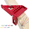 Woodworking Square Protractor Aluminum Alloy 3D Multi-Angle Measuring Ruler