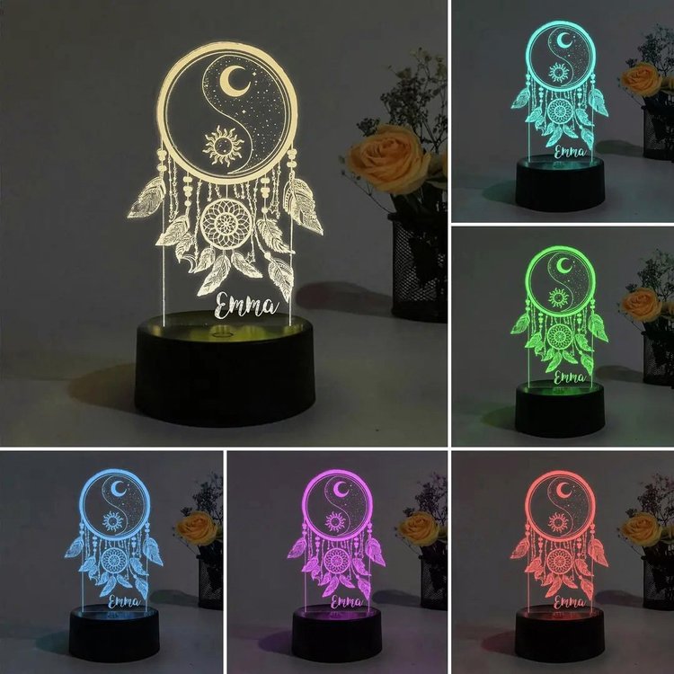 Personalized Dream Catcher Night Light Custom Name Gifts For Kids