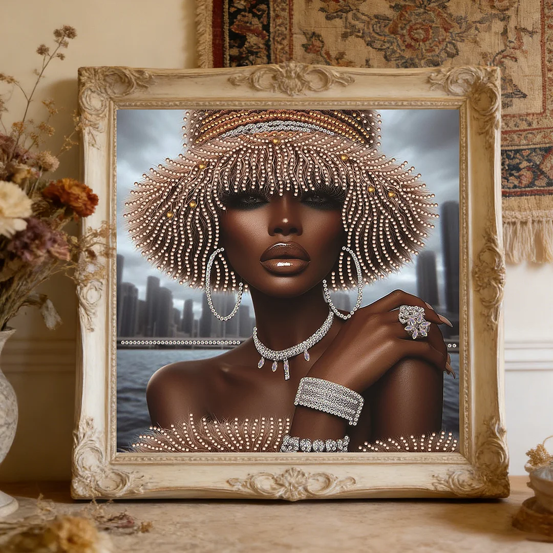 Diamond Painting - Partial Special Shaped Drill - Urban Black Beauty(Canvas|30x30cm)