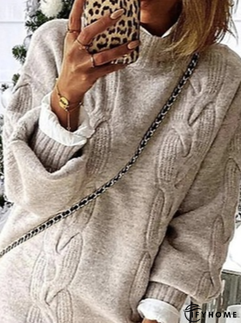 Crew Neck Yarn/Wool Yarn Sweater | IFYHOME