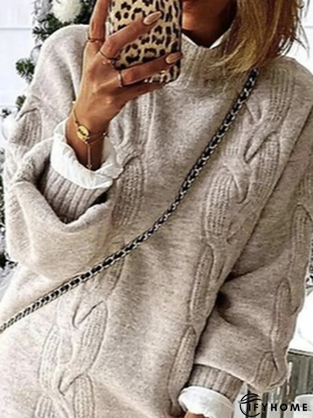 Crew Neck Yarn/Wool Yarn Sweater | IFYHOME