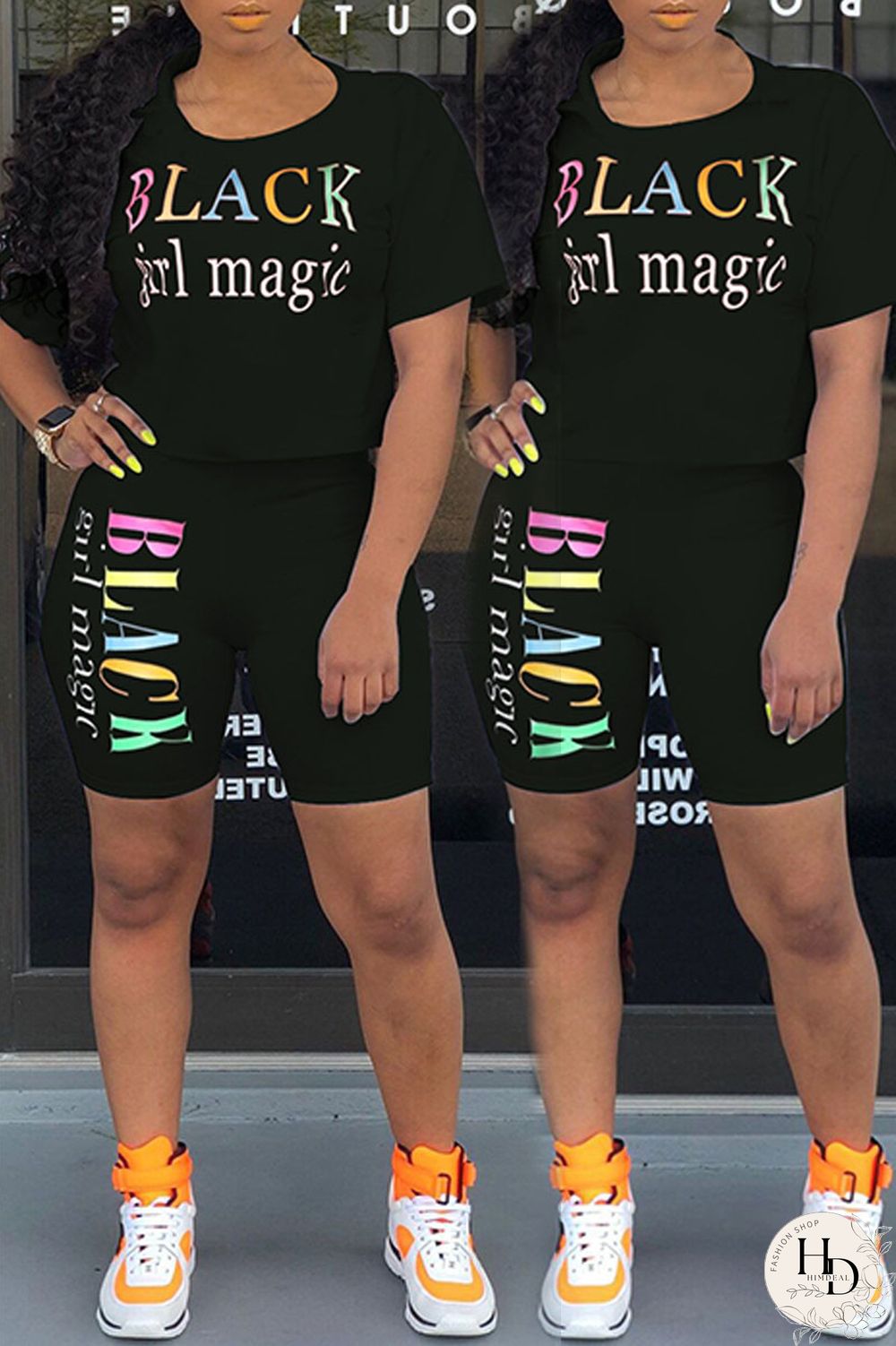 Wine Red Casual Fashion Slim fit Two Piece Suits Letter Solid Regular Short Sleeve