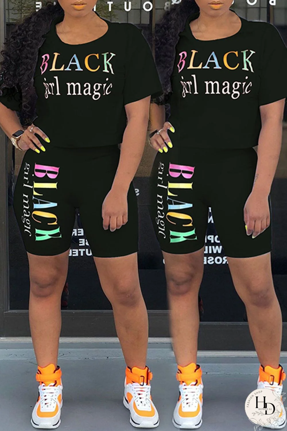 Wine Red Casual Fashion Slim fit Two Piece Suits Letter Solid Regular Short Sleeve