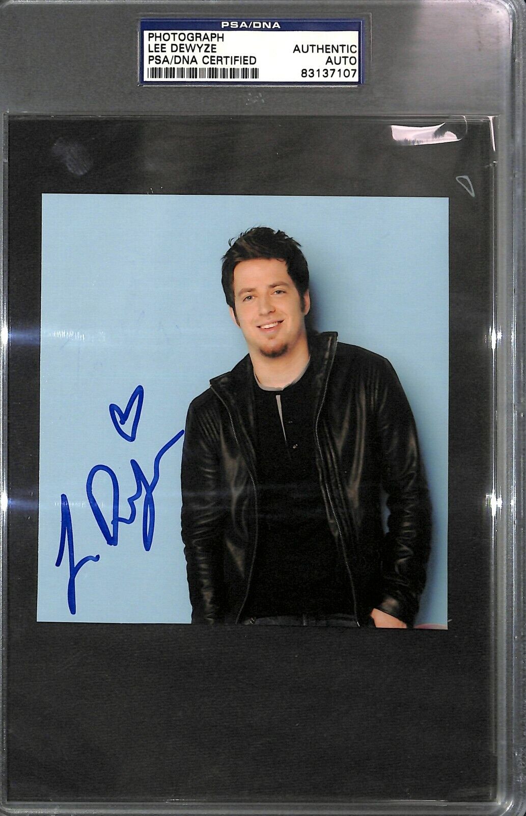 Lee DeWyze Signed 5x5 Photo Poster painting PSA/DNA COA American Idol Live It Up Frame Autograph