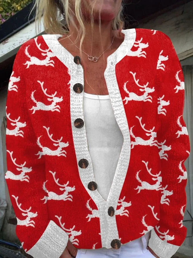 Women's Christmas Knitted Cardigan