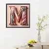 Feather Letters-Full Round Diamond Painting 40*40CM