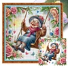 Happy Old Lady-11CT Stamped Cross Stitch 45*45cm