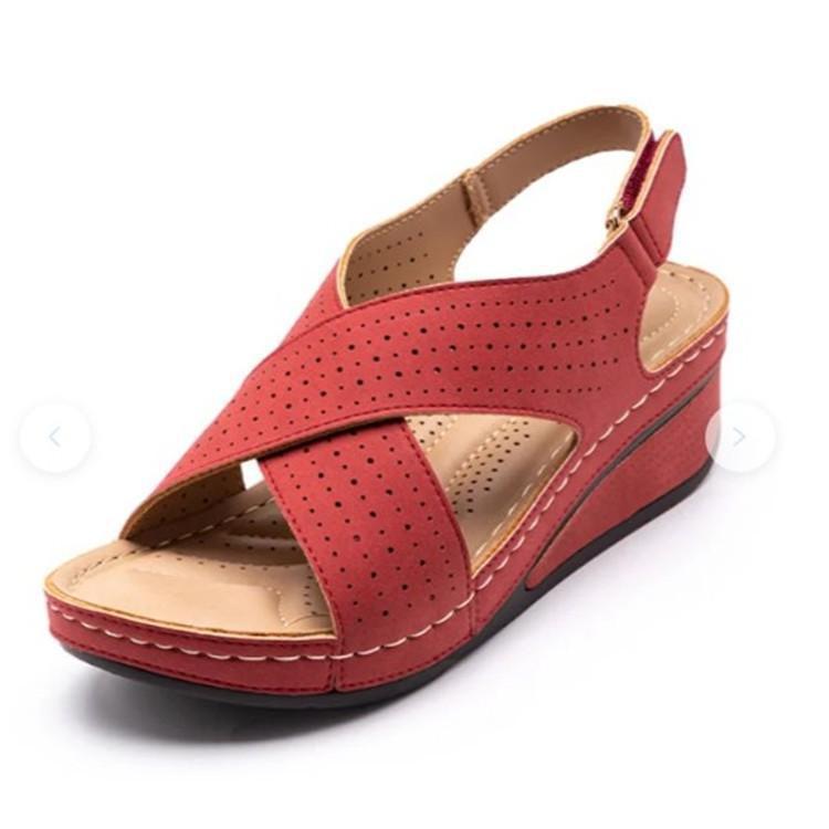 Sandals Wedge Breathable Velcro Platform Hollow Sandals