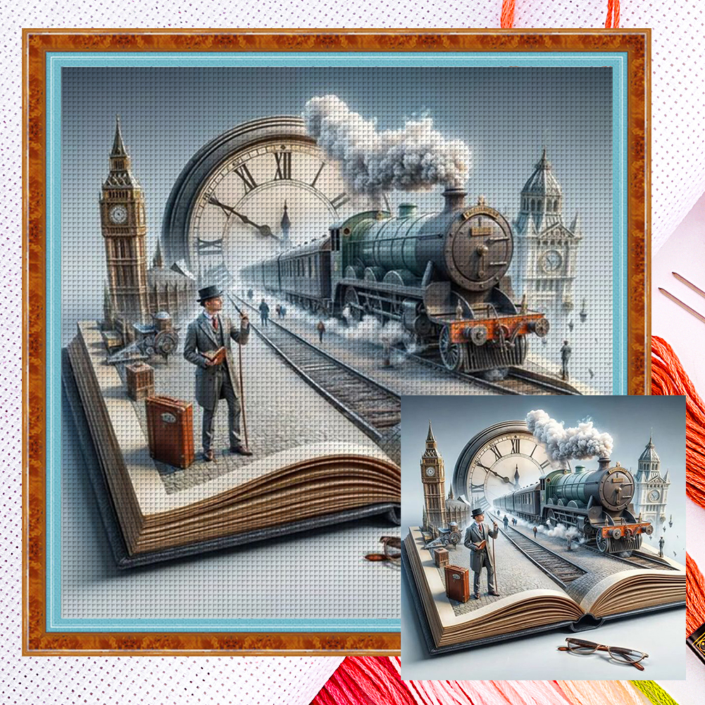 The Age Of Steam In Books Full 11CT Counted Canvas(50*50cm) Cross Stitch