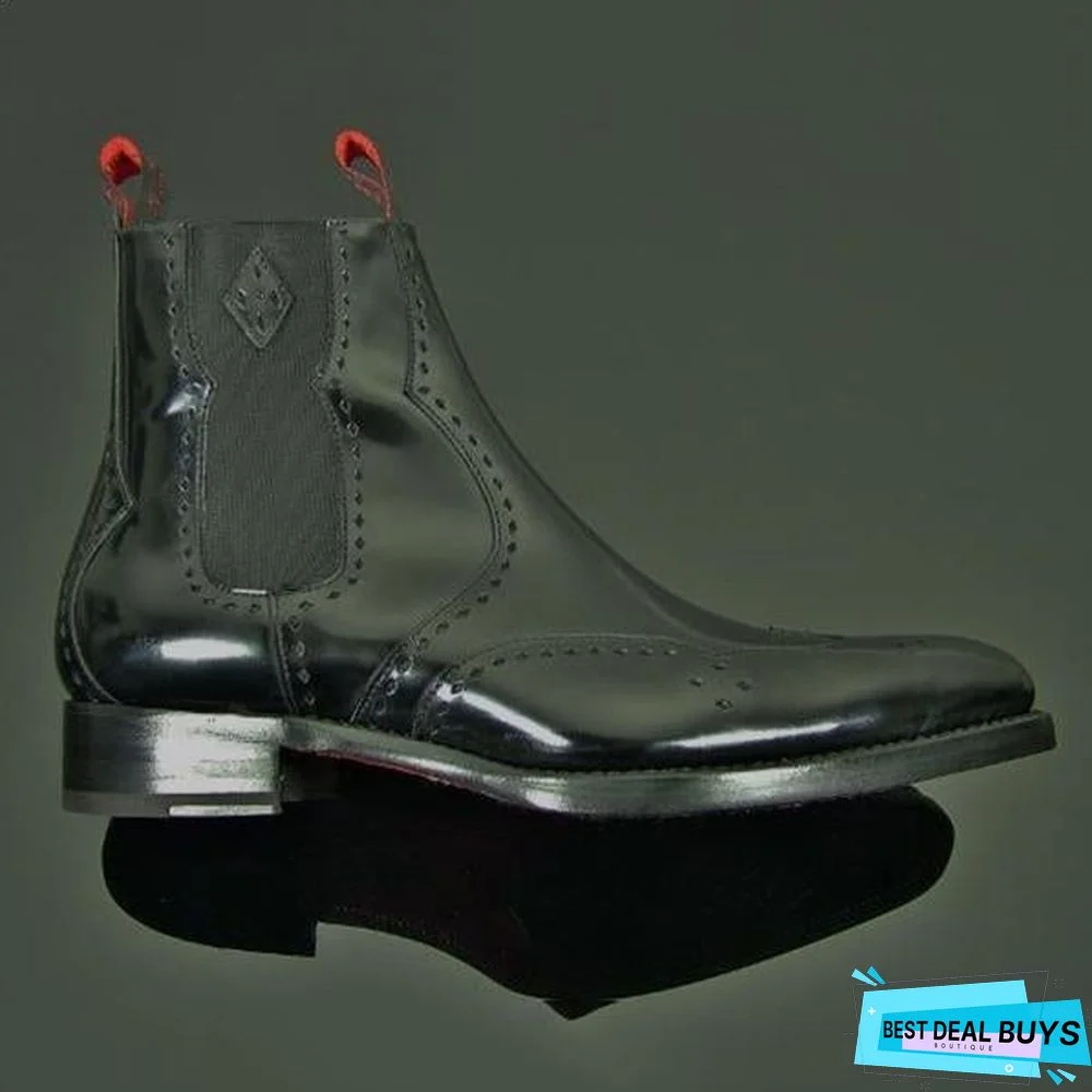 Men's Carved Colorful Gentlemen Elegant Chelsea Boots