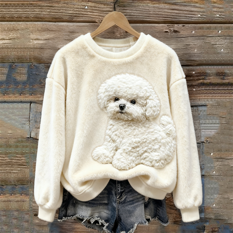 Lovely Dog Fleece Cozy Plush Sweatshirt elevenforest