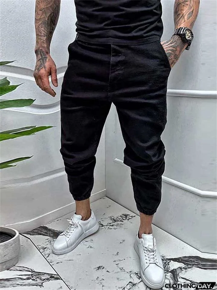 Male Street Hip Hop Ankle-tied Jeans