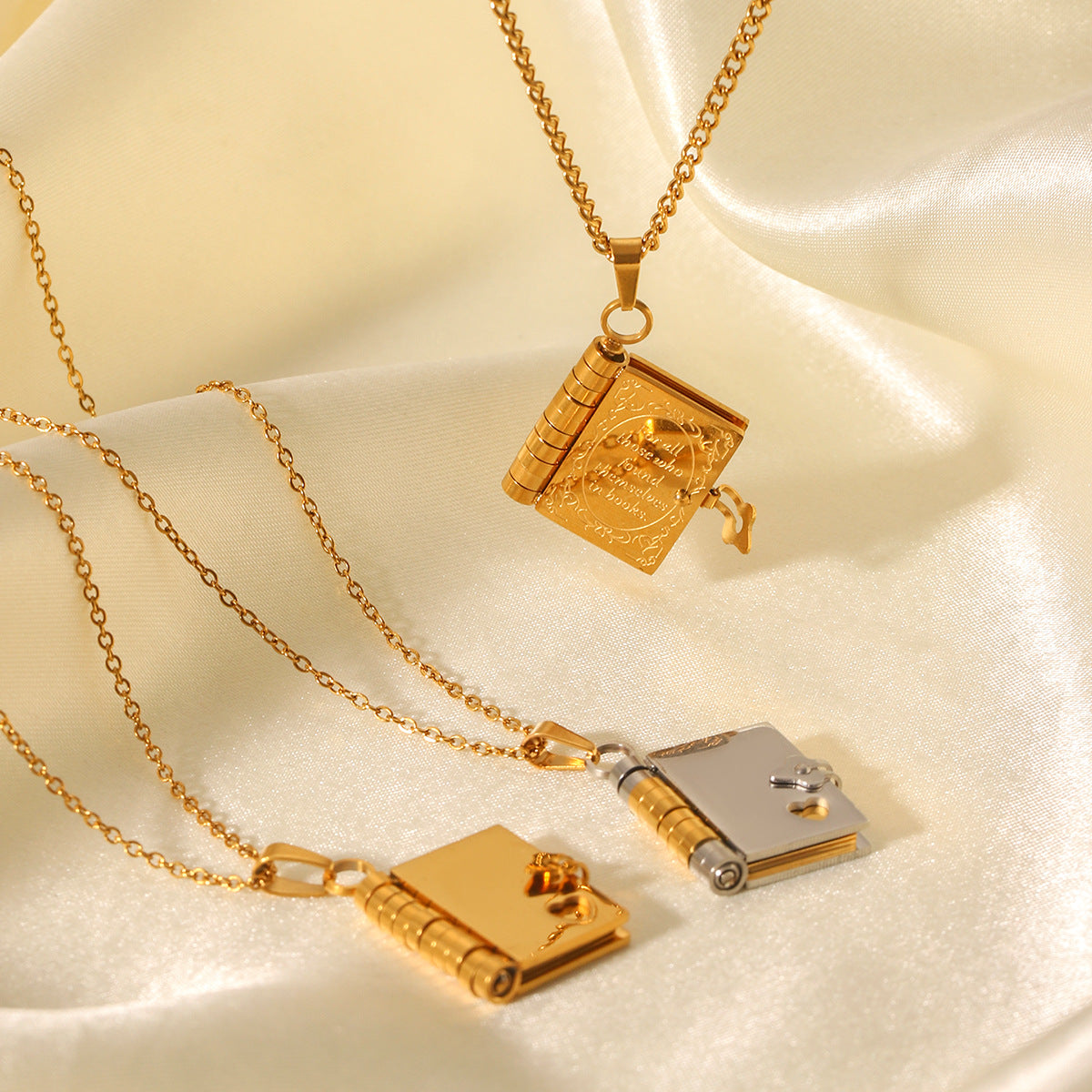 Titanium Steel Necklace Can Be Opened Pendant Love Letter Necklace Couple Necklace Stainless Steel Clavicle Chain Jewelry