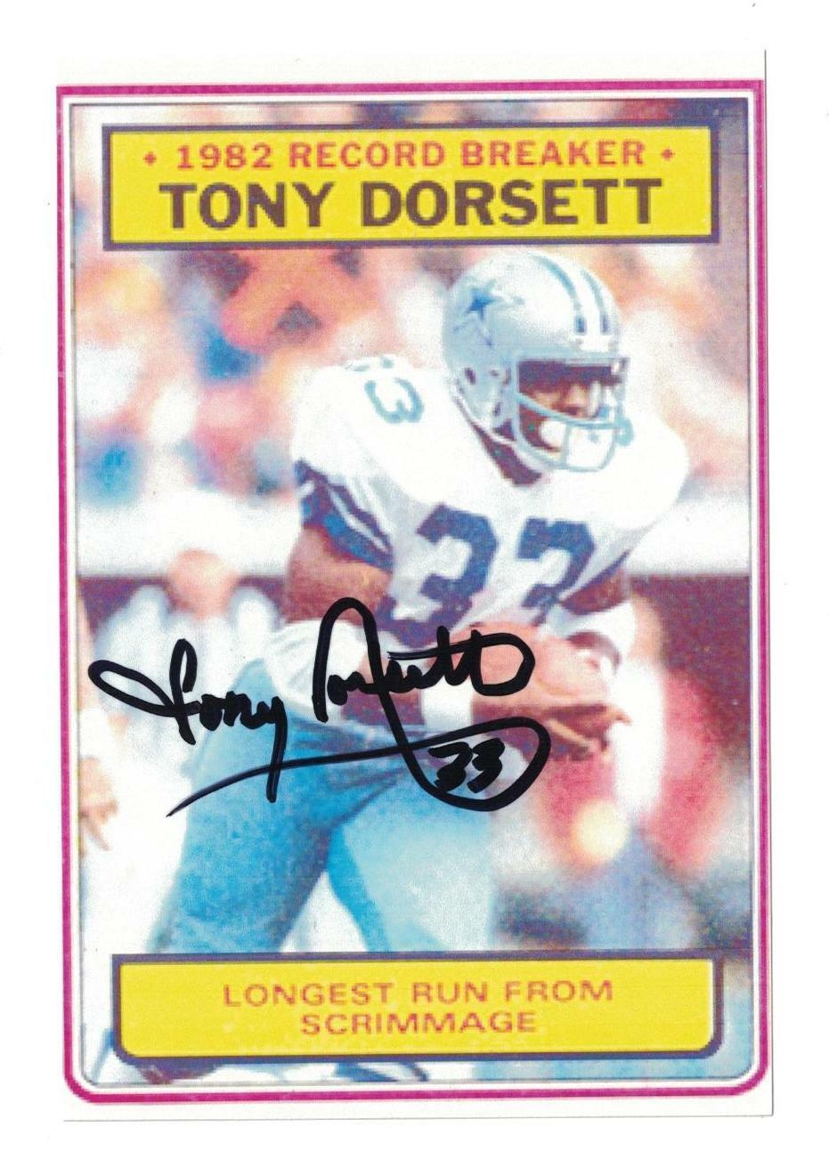 Tony Dorsett Signed Autographed 4x6 Photo Poster painting Dallas Cowboys HOF