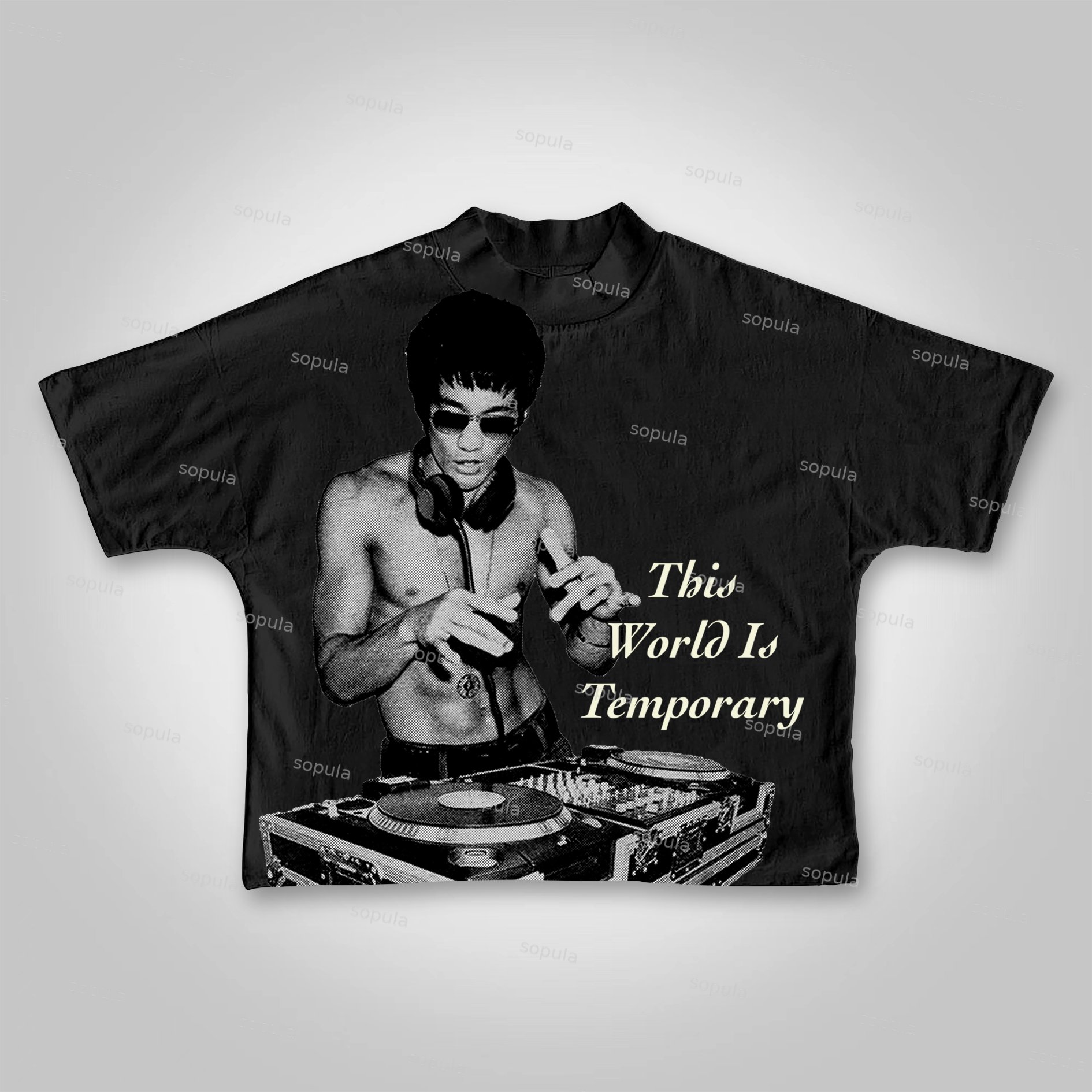 Sopula This World Is Temporary Celebrity Graphic Cropped T-shirt