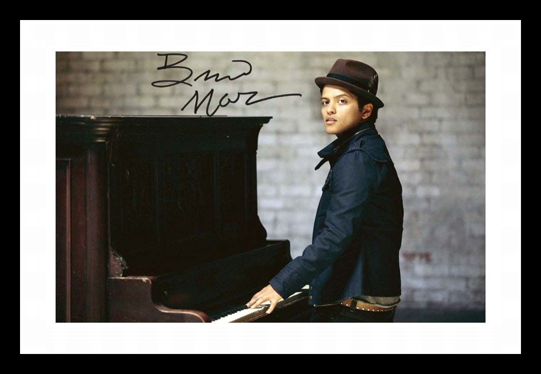 Bruno Mars Autograph Signed & Framed Photo Poster painting 11